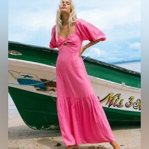 Billabong pink maxi dress (lined) medium